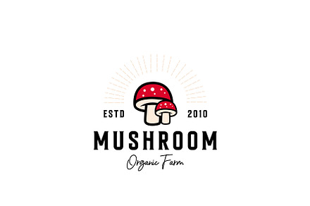 Mushroom Organic Product Logo