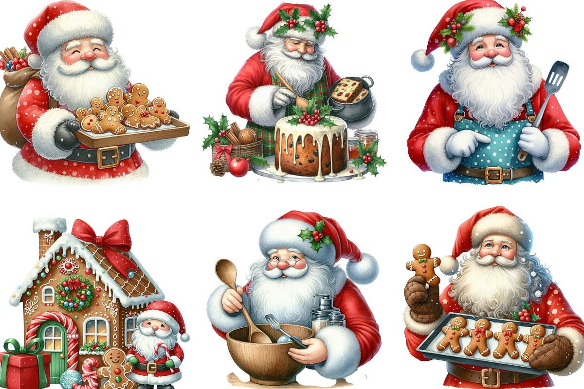 Santa Baking Clipart, an Illustration by Designking (Photo 2 of 5)