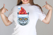 Portraits of British Shorthair cat, an Animal Illustration by Watercolor fantasy (Thumbnail 3 of 6)