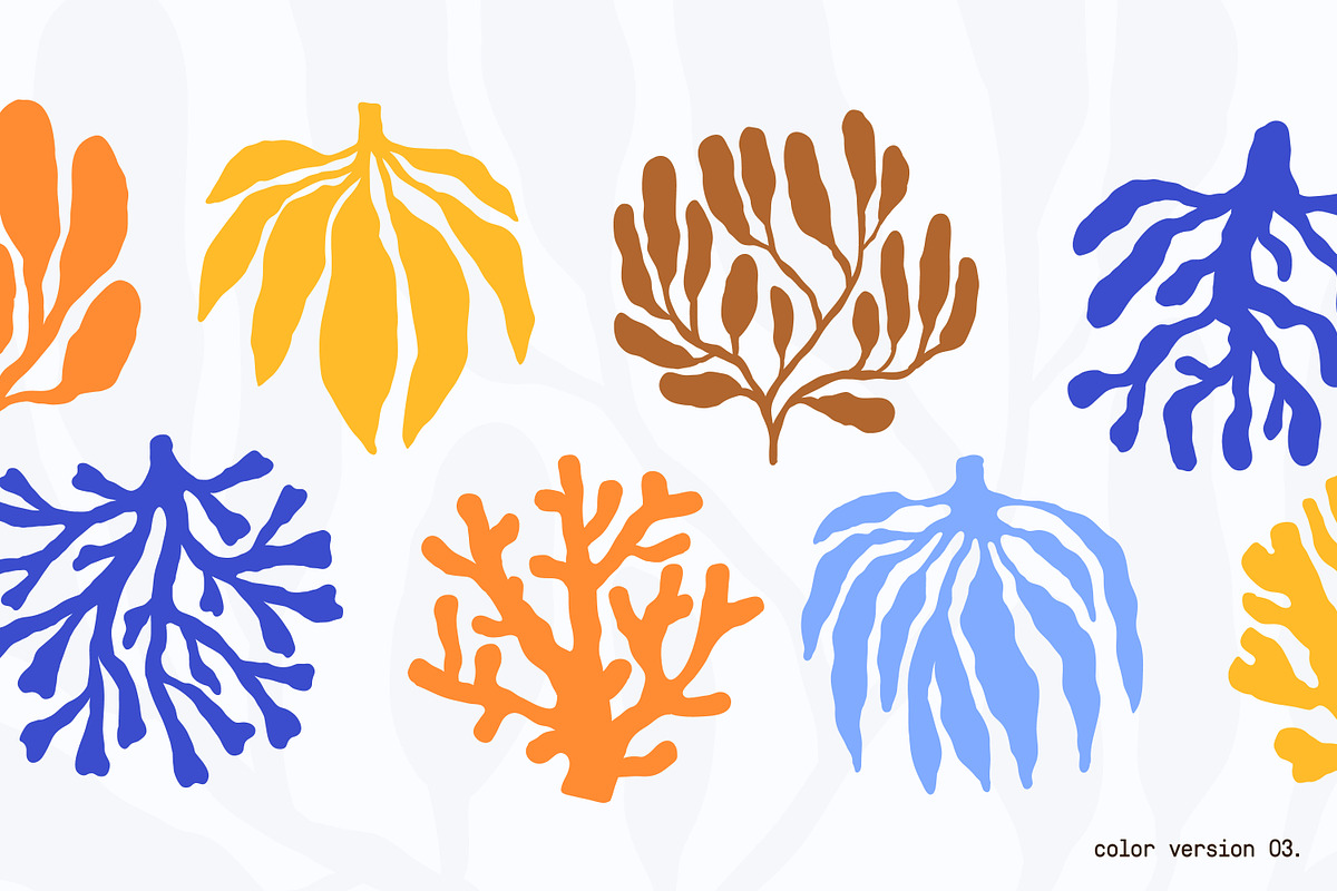 Coral shapes, underwater plants set, a Decorative Illustration by Good Studio (Photo 6 of 11)