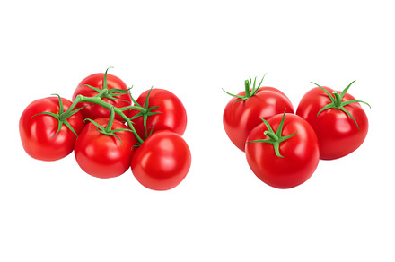 Tomato branch isolated on white, a Food & Drink Photo by NataPhoto