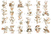 50 Silly Goose Clipart Set, an Animal Illustration by Pati Charm Studio (Thumbnail 2 of 9)