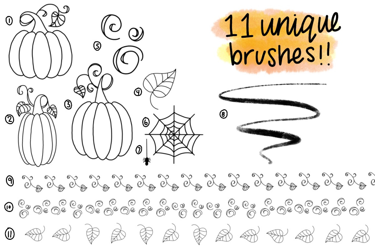Procreate Halloween Brush Pack, a Brush Add-On by Nicole Dawn Design (Photo 4 of 4)
