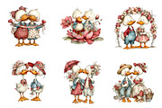 whimsical duck couple clipart, an Illustration by CreationArt (Thumbnail 3 of 5)