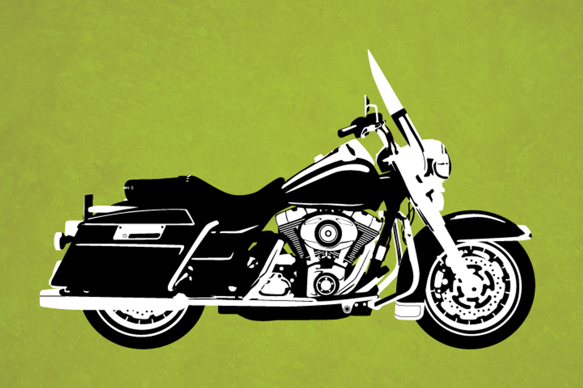 Touring Motorcycle Vector, an Illustration by LadyEaves