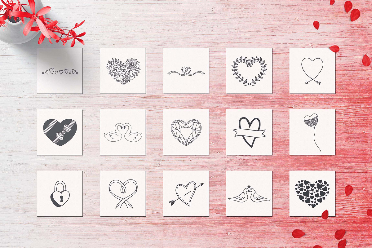 150 Hand Drawn Elements -Wedding-, a Decorative Illustration by Michael Rayback Design (Photo 6 of 11)