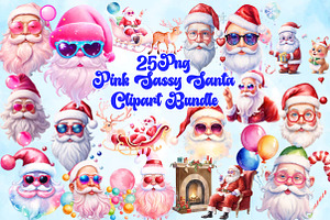 Pink Sassy Santa, an Illustration by Wow Magic