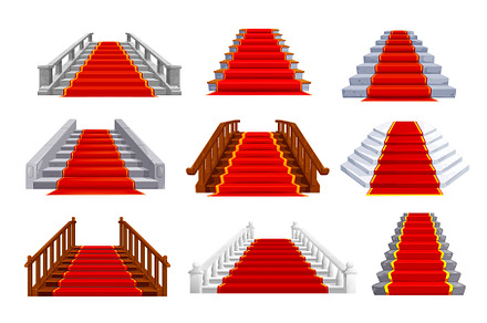 Castle stone and wooden staircases, an Illustration by Vector Tradition