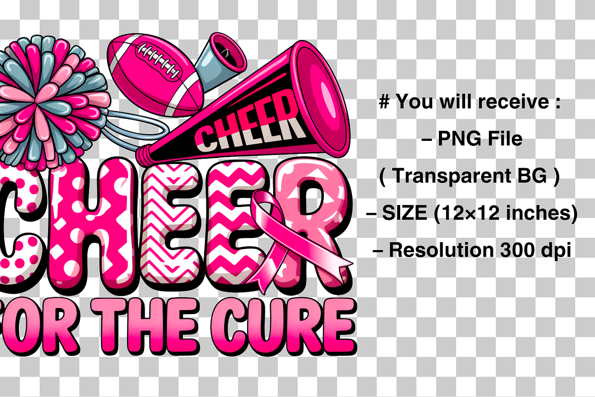 Cheer for the cure png sublimation, a Graphic by Clipart Bloom (Photo 2 of 2)