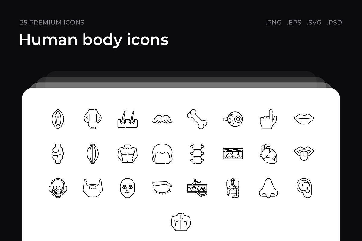 Human body icons, an Outline Icon by Guapoo