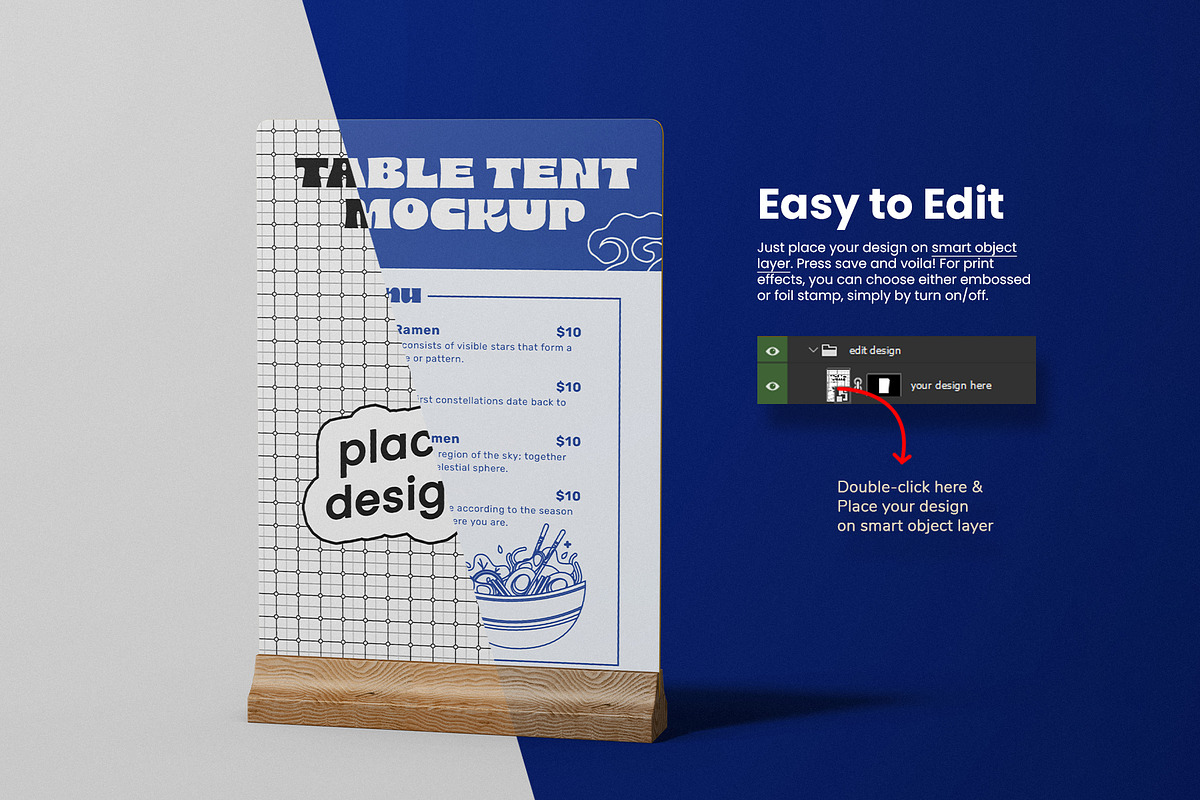 A5 Menu Table Tent PSD Mockup Set, an Advertising Mockup by Remnand Studio (Photo 3 of 11)