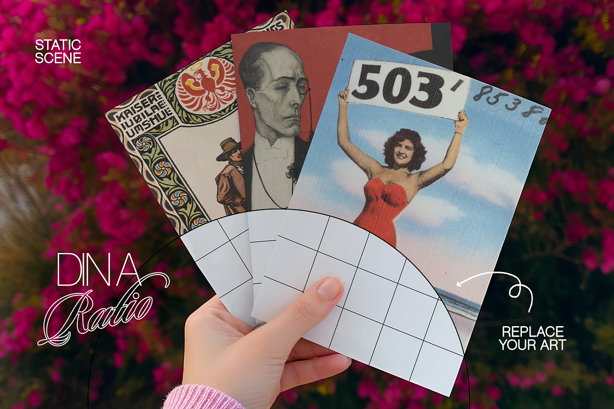 Three DIN A Postcards Mockup (PSD), an Advertising Mockup by WasMockups (Photo 2 of 5)