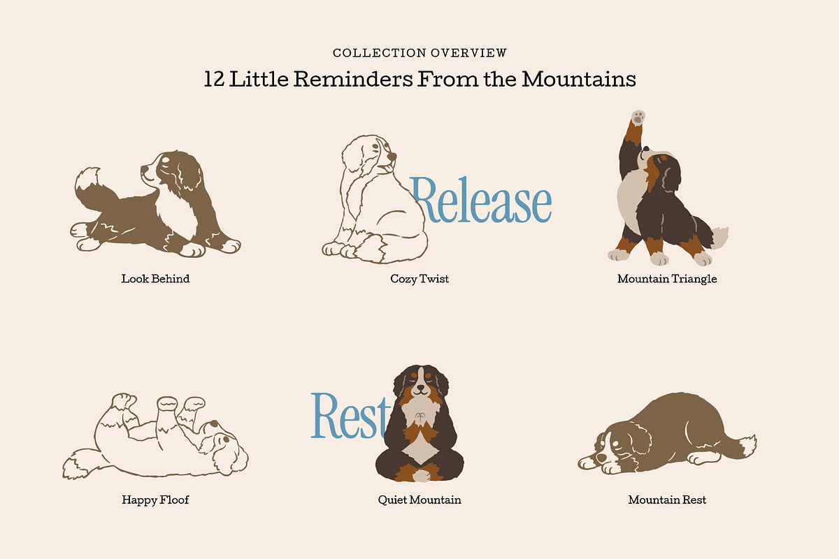 Bernese Mountain Dog Yoga Collection, an Animal Illustration by dosome.my (Photo 5 of 10)