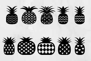 Pineapple Silhouette SVG, a Food Illustration by newminddesign