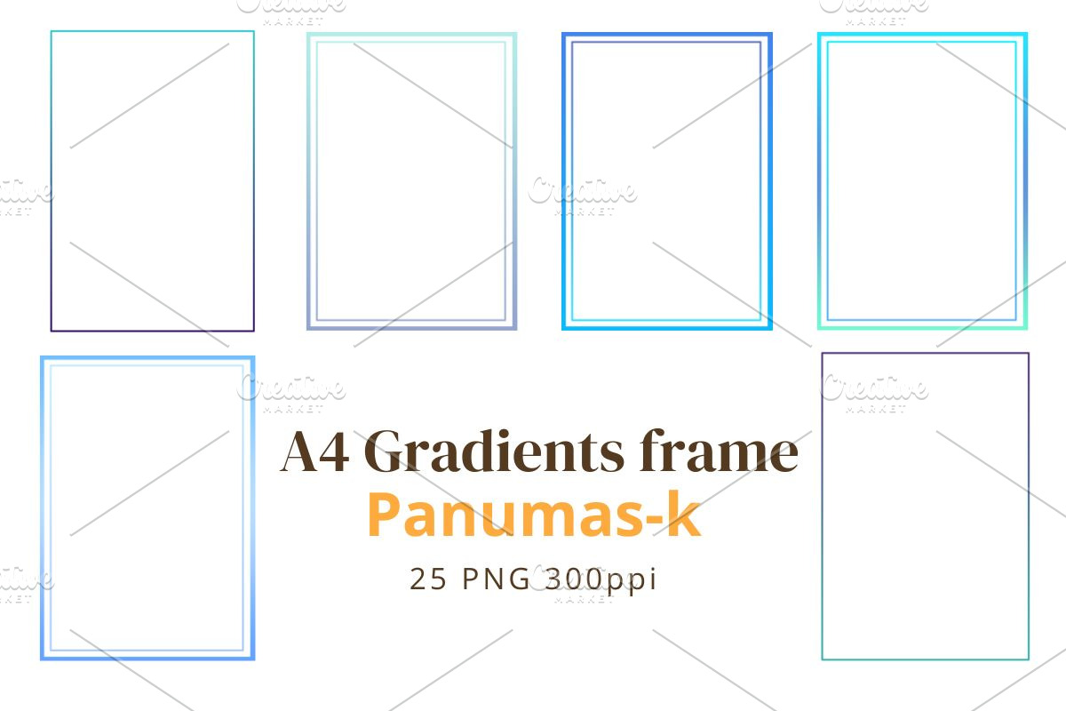 25 PNG Gradients Frame Graphic, a Graphic by PKshop (Photo 6 of 6)