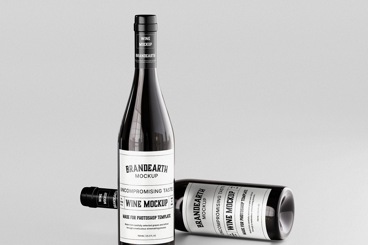Wine Bottle Mockup, a Packaging Mockup by Brand Earth (Photo 3 of 4)