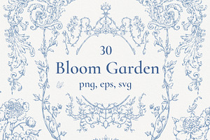 Bloom Garden Wedding Invite Clipart