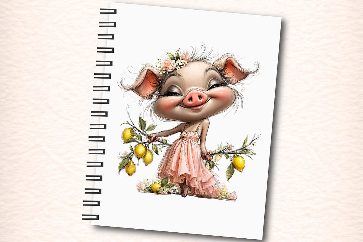 Pig Lemonade Summer Clipart Bundle, an Illustration by Digital Artistic99 (Photo 6 of 11)
