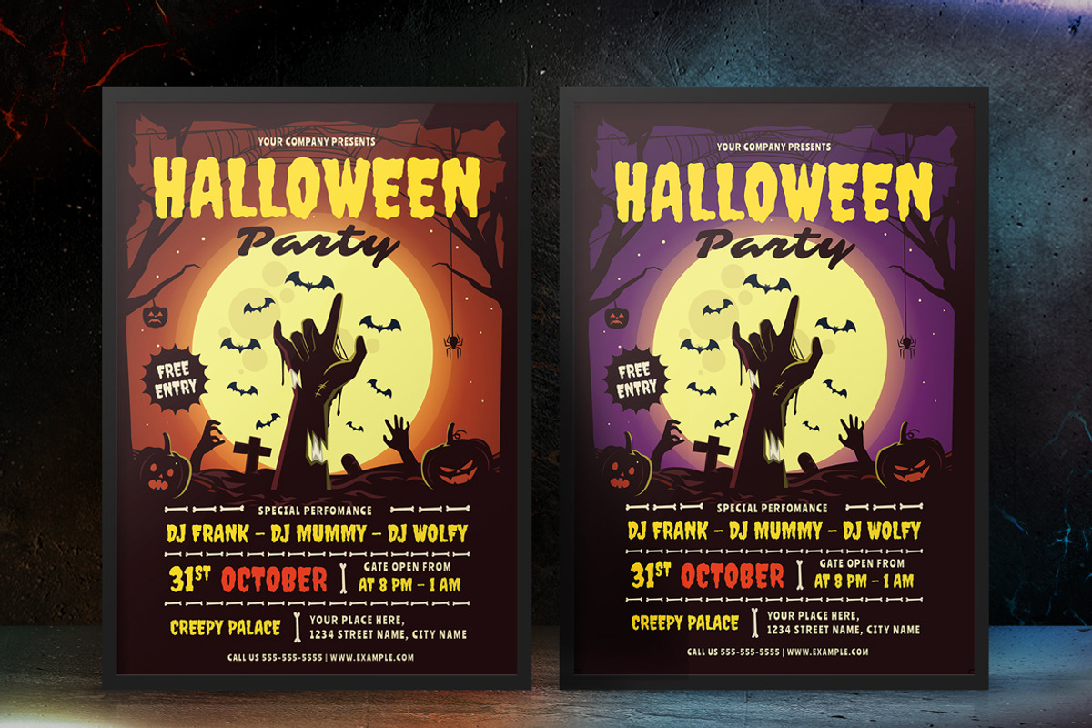 Halloween Party Flyer Set, a Flyer Template by Totem Design Studio (Photo 2 of 8)