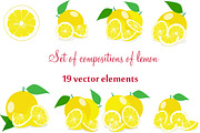 Set of compositions of lemon, an Object Graphic by Orangepencil (Thumbnail 1 of 6)