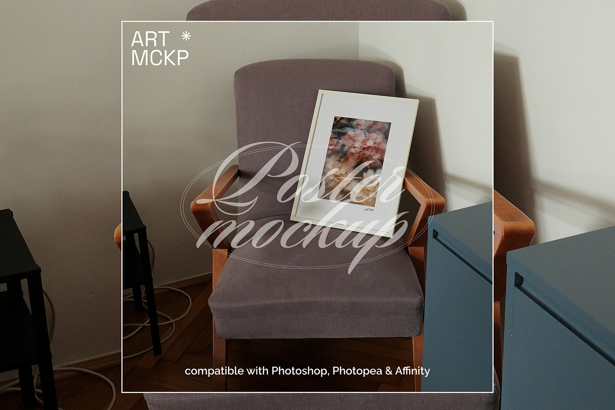 White Art frame interior mockup, a Merchandise Mockup by MCKP*ME (Photo 2 of 3)