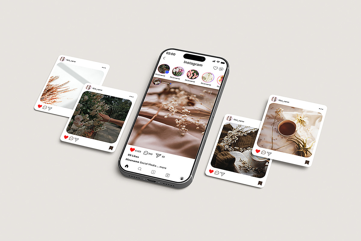 Social Media Instagram Post Mockups, an iPhone Mockup by Difa Design (Photo 4 of 5)