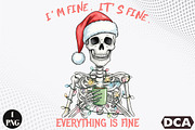I'm Fine It's Fine Christmas PNG, an Illustration by DreamCafeArt (Thumbnail 1 of 7)