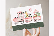 Safari pink train, an Animal Illustration by Estudio 812 (Thumbnail 7 of 9)
