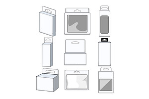 White hanging packaging boxes, a Finance Illustration by pikepicture