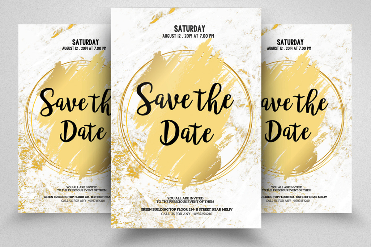 Save The Date Invite Flyer Template, a Flyer Template by Psd Templates (Photo 1 of 2)