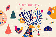 CHRISTMAS Deer, an Animal Illustration by MoleskoStudio (Thumbnail 1 of 9)