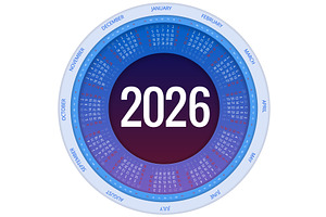 Circular Calendar planner for 2026, a Texture Illustration by Golden Sikorka