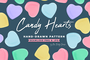 Candy Hearts Valentines Day Pattern