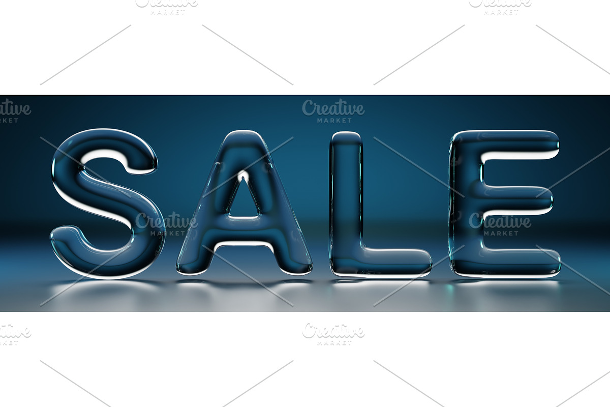 Water font, liquid SALE letters on, a Finance Illustration by Marozhkastudio
