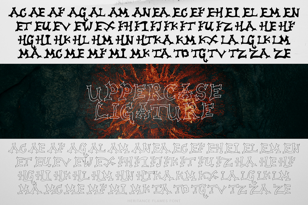 Heritance Flames Font, a Font by madeDeduk (Photo 6 of 10)
