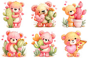 Quirky Valentine Teddy Bear Clipart, an Illustration by DreamArtGraphic (Thumbnail 2 of 5)