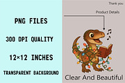 Cute Christmas Dinosaur Sublimation, an Illustration by SVGArt (Thumbnail 4 of 8)