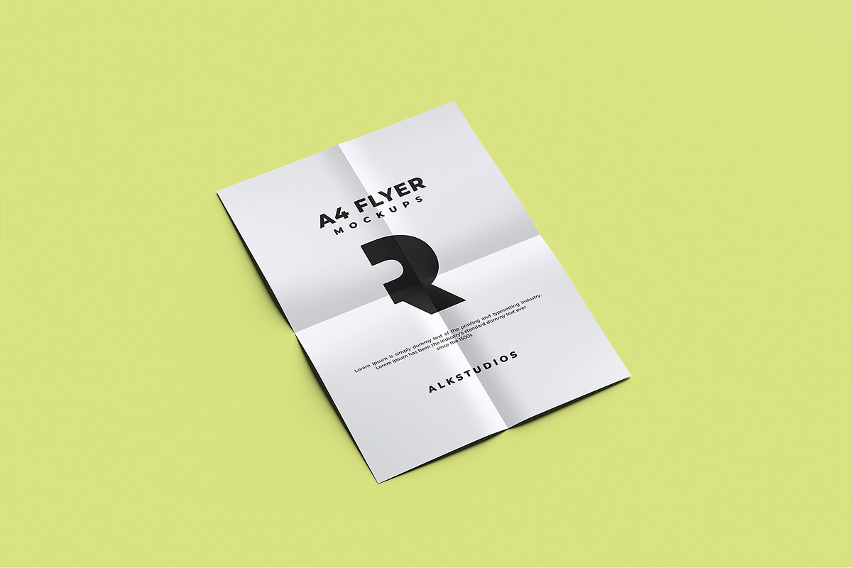 A4 Flyer Paper Mockup, a Print Template by AlkStudio (Photo 10 of 10)
