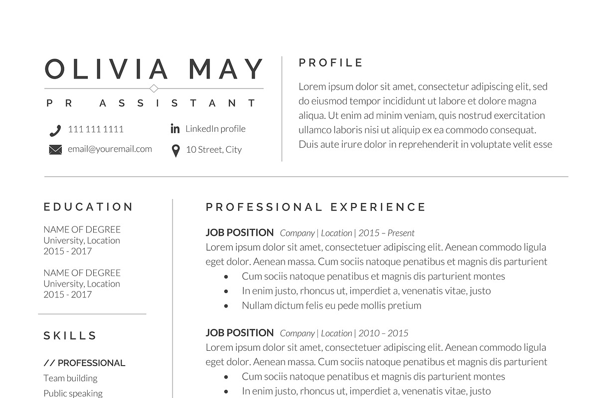 Resume Template / CV, a Resume Template by TheResumeCoach (Photo 4 of 6)