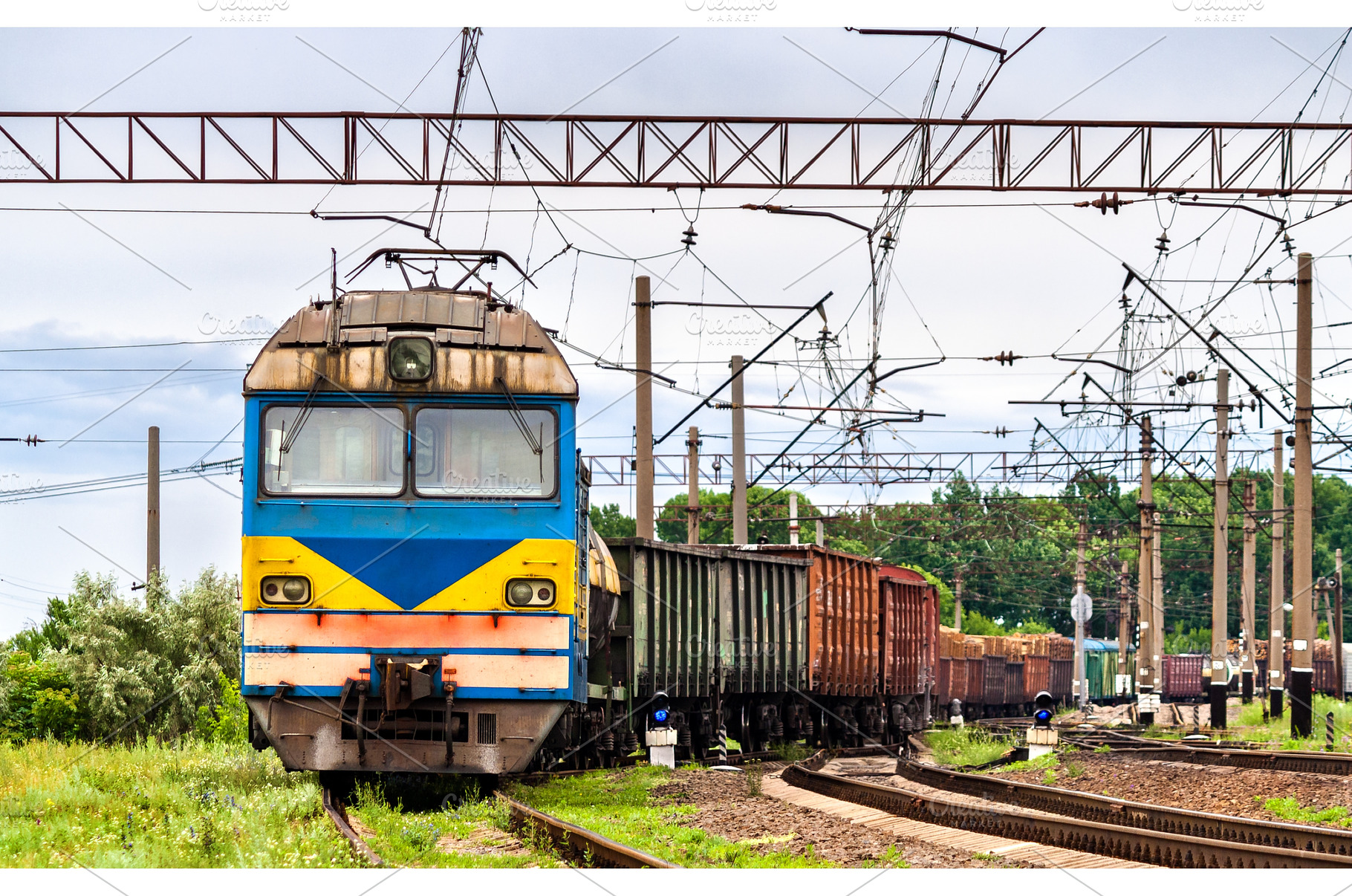 Freight electric train in Donetsk, a Transportation Photo by Leonid Andronov