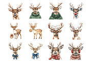 Cute Santa and Reindeer, an Illustration by Design Market (Thumbnail 2 of 3)