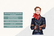 Watercolor Airline Crew Clipart, an Object Illustration by BusyDaydesign (Thumbnail 7 of 9)