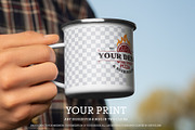 Mockup of Enamel Mug in the Hand, a Cups & Container Mockup by Grow Design Craft Studio (Thumbnail 4 of 6)