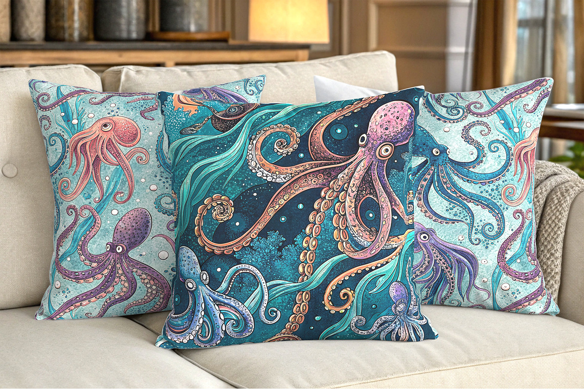 Seamless Pattern Set Sea Creatures, a Pattern Graphic by Designs by Helen Trupak (Photo 2 of 11)