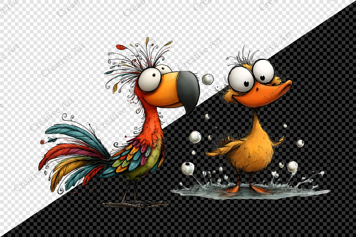 Whimsical Birds Clipart Bundle, an Illustration by Creative Art (Photo 9 of 10)