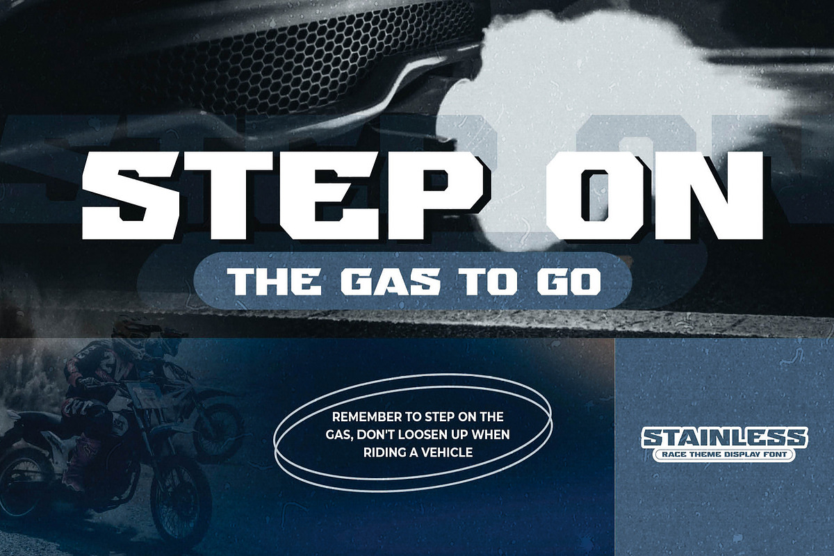 STAINLESS - Race Theme Display Font, a Font by Gassstype (Photo 3 of 9)