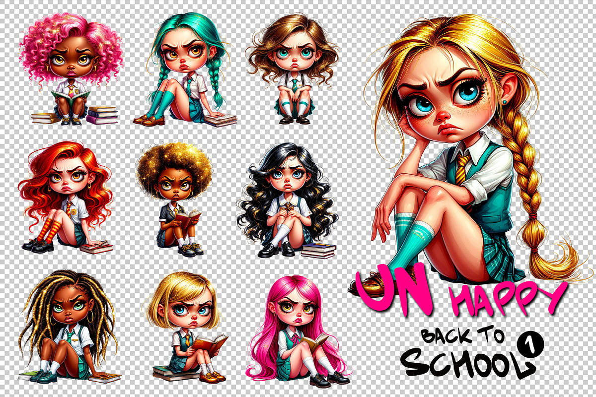 Back to school clipart unhappy, an Object Graphic by JuliaStarArt-FantasyHome (Photo 3 of 12)