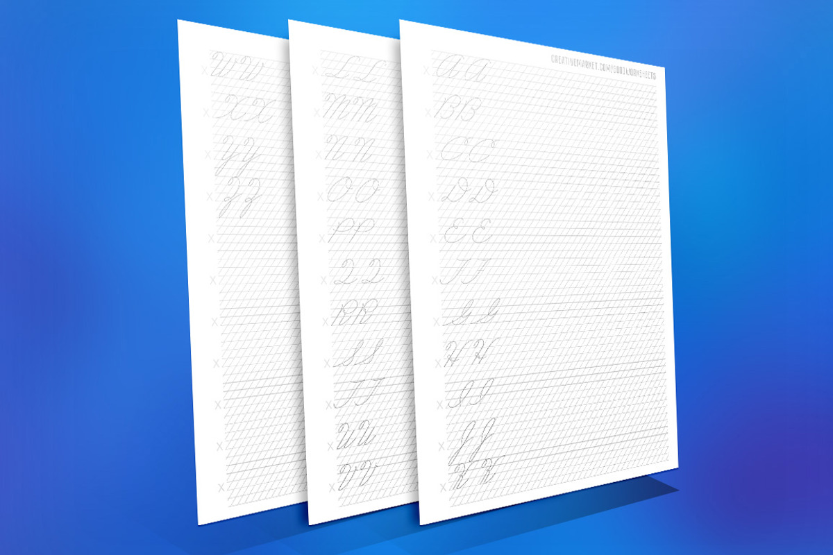 Capital letters of American cursive, a Stationery Template by Good Worksheets (Photo 2 of 2)
