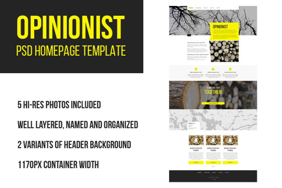 Opinionist PSD homepage template, a Websites & App Template by Knofe