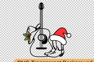 Christmas Country Music Guitar Svg